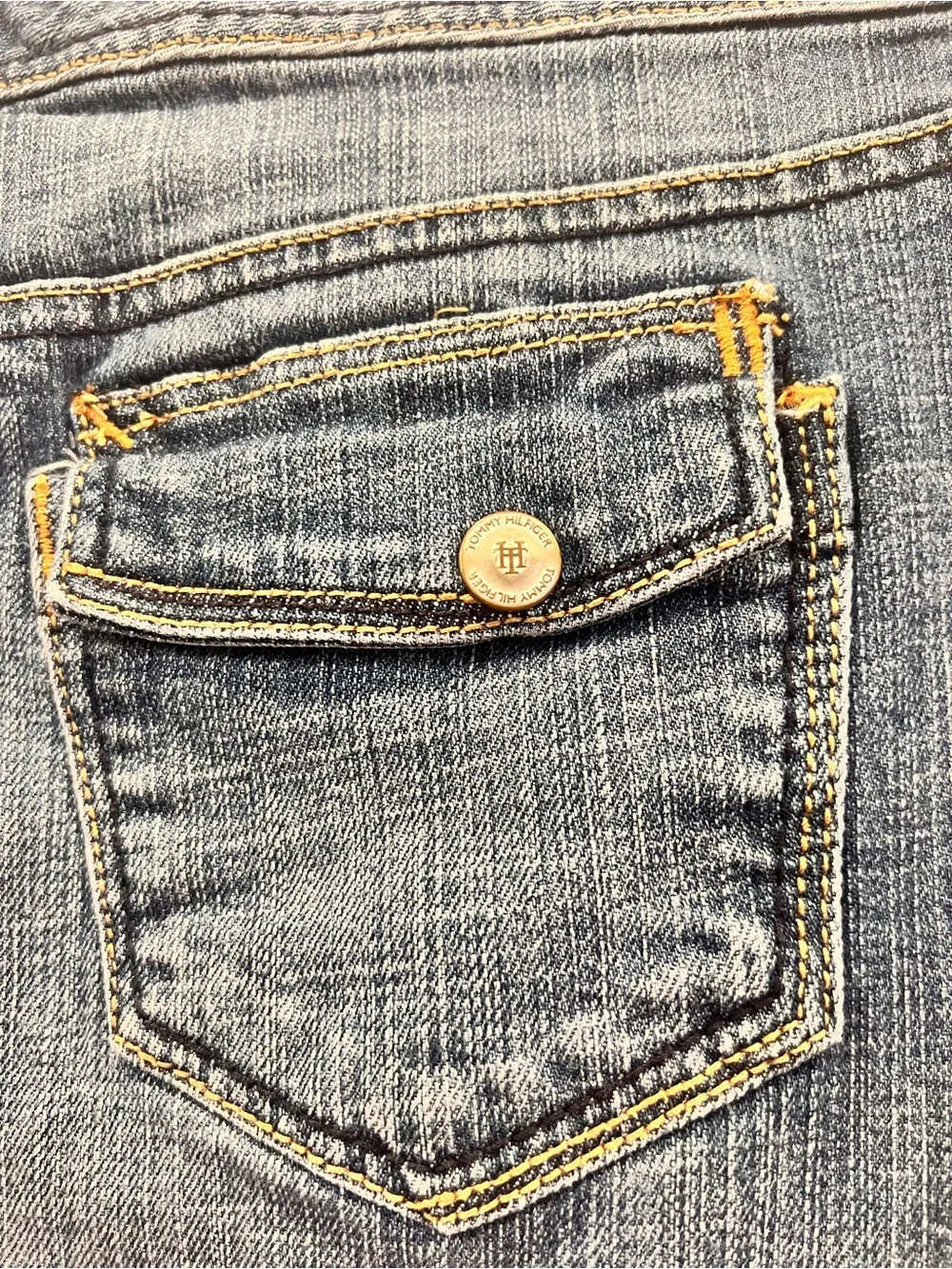 Tommy Hilfiger Denim Mini Skirt Medium Wash Classic 5-Pocket Jean Skirt Size 6
